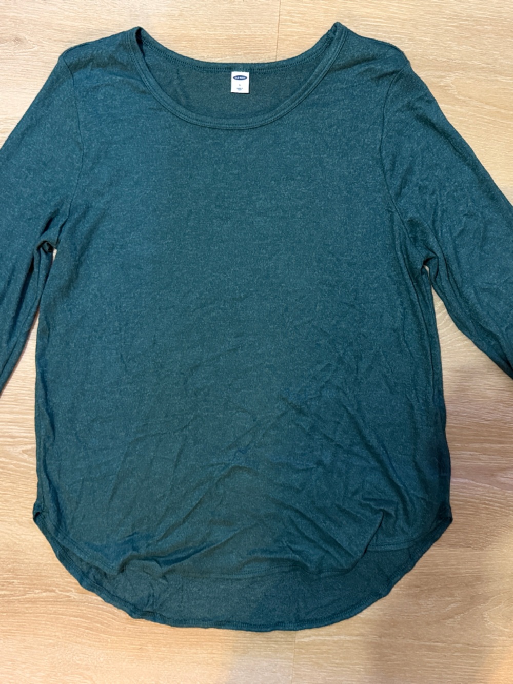 Women’s Dark Teal Long-Sleeve Crew Neck Shirt
